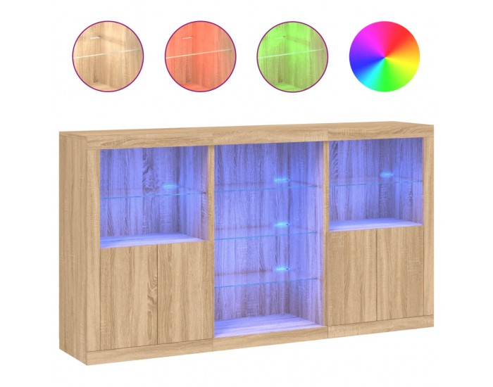 Sonata H Сайдборд с LED светлини, сонома дъб, 181,5x37x100 см Sonata H Сайдборд с LED светлини, сонома дъб, 181,5x37x100 см