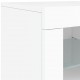 Sonata H Сайдборд с LED светлини, бял, 202x37x67 см