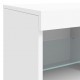 Sonata H Сайдборд с LED светлини, бял, 202x37x67 см