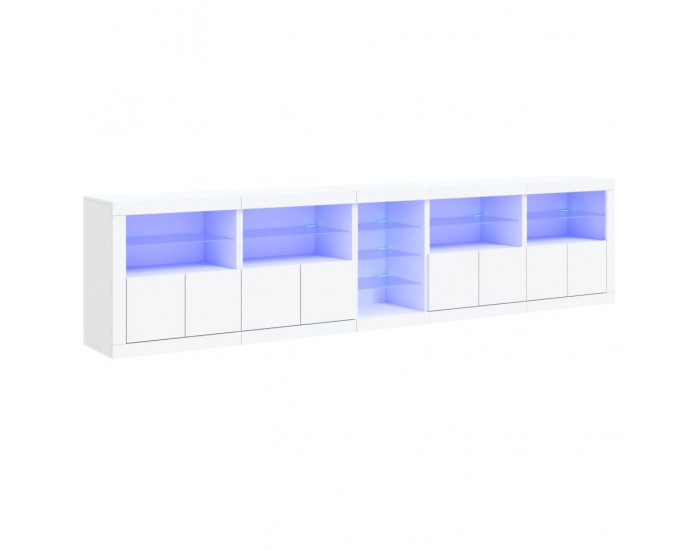 Sonata H Сайдборд с LED светлини, бял, 283x37x67 см Sonata H Сайдборд с LED светлини, бял, 283x37x67 см