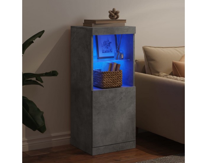 Sonata H Сайдборд с LED светлини, бетонно сив, 41x37x100 см Sonata H Сайдборд с LED светлини, бетонно сив, 41x37x100 см