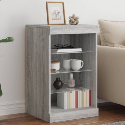 Sonata H Сайдборд с LED светлини, сив сонома, 41x37x67 см - Шкафове, Витрини, Модулни секции