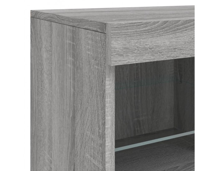 Sonata H Сайдборд с LED светлини, сив сонома, 81x37x67 см Sonata H Сайдборд с LED светлини, сив сонома, 81x37x67 см
