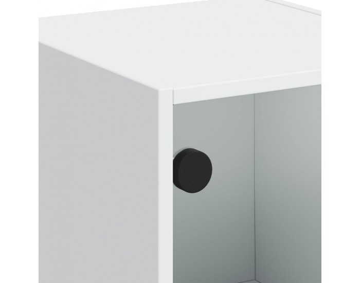 Sonata H Висок шкаф със стъклени врати, бял, 35x37x109 см