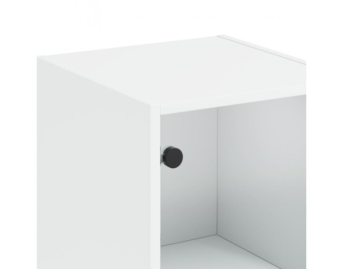 Sonata H Висок шкаф със стъклени врати, бял, 35x37x142 см