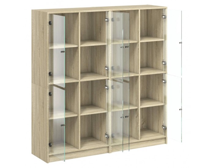 Sonata H Библиотека с врати дъб сонома 136x37x142 см инженерно дърво