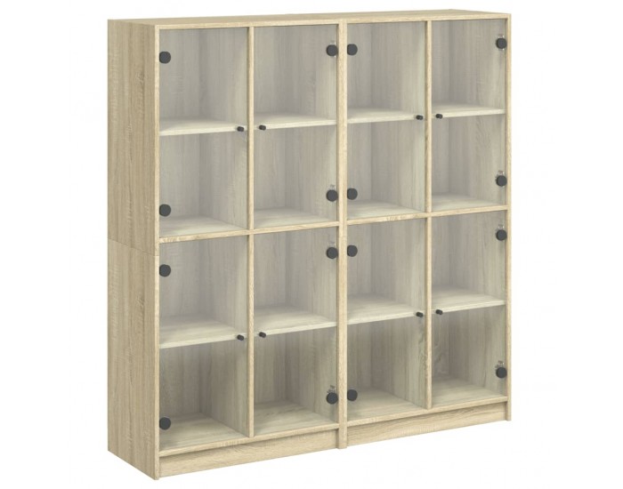 Sonata H Библиотека с врати дъб сонома 136x37x142 см инженерно дърво