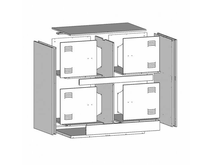 Sonata H Бюфет, розов, 67x39x73 см, стомана Sonata H Бюфет, розов, 67x39x73 см, стомана