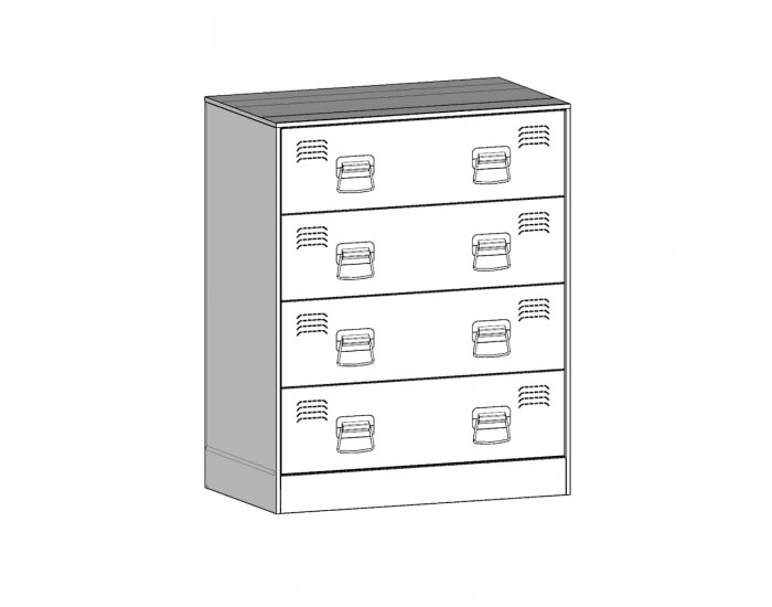 Sonata H Бюфет, бял, 67x39x83 см, стомана