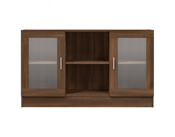 Sonata H Шкаф витрина, кафяв дъб, 120x30,5x70 см, инженерно дърво