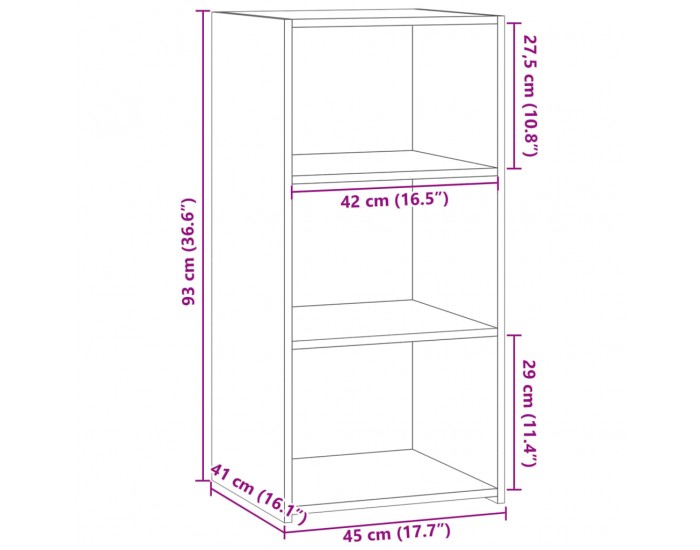 Sonata H Бюфет бетонно сив 45x41x93 см инженерно дърво