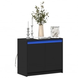 Sonata H Сайдборд с LED, черен, 72x34x61 см, инженерно дърво - Шкафове, Витрини, Модулни секции