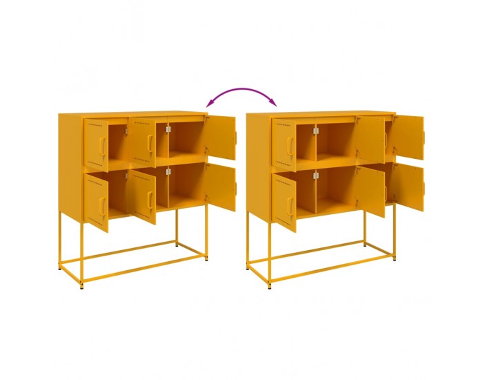 Sonata H Бюфет, горчица жълто, 100,5x39x107 см, стомана