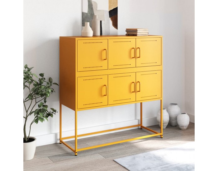 Sonata H Бюфет, горчица жълто, 100,5x39x107 см, стомана