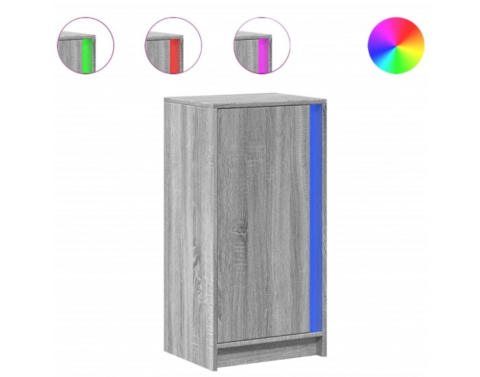 Sonata H Сайдборд с LED, сив сонома, 42,5x34x85 см, инженерно дърво Sonata H Сайдборд с LED, сив сонома, 42,5x34x85 см, инженерно дърво