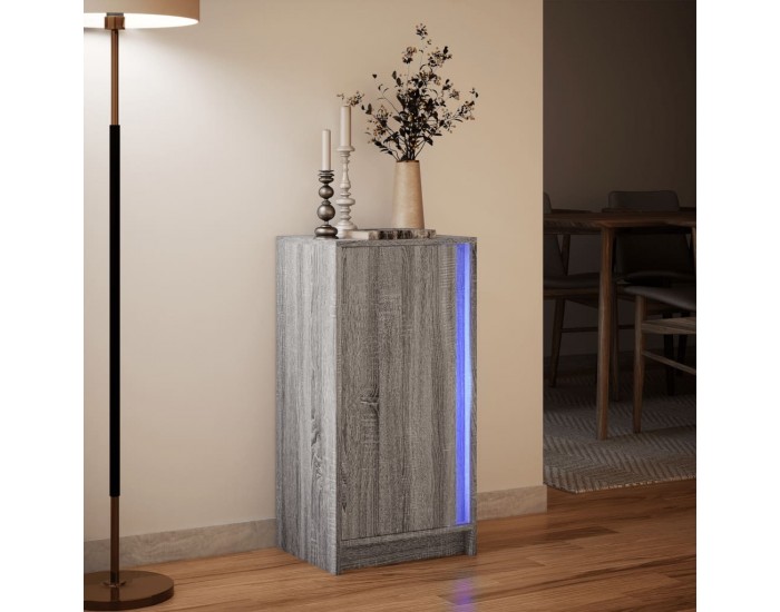 Sonata H Сайдборд с LED, сив сонома, 42,5x34x85 см, инженерно дърво Sonata H Сайдборд с LED, сив сонома, 42,5x34x85 см, инженерно дърво