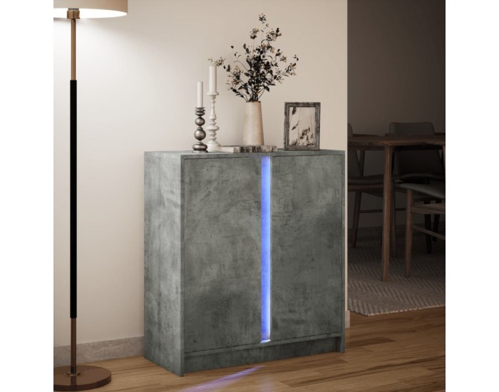 Sonata H Сайдборд с LED, бетонно сив, 77x34x85 см, инженерно дърво Sonata H Сайдборд с LED, бетонно сив, 77x34x85 см, инженерно дърво