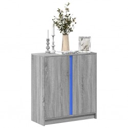 Sonata H Сайдборд с LED, сив сонома, 77x34x85 см, инженерно дърво - Шкафове, Витрини, Модулни секции