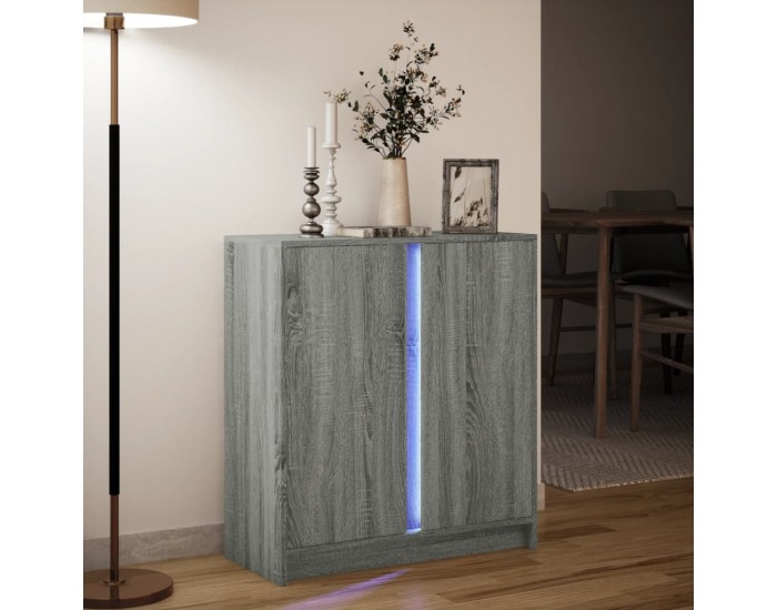 Sonata H Сайдборд с LED, сив сонома, 77x34x85 см, инженерно дърво Sonata H Сайдборд с LED, сив сонома, 77x34x85 см, инженерно дърво