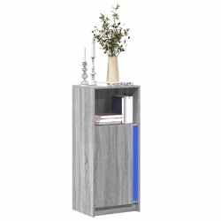 Sonata H Сайдборд с LED, сив сонома, 42,5x34x100 см, инженерно дърво - Шкафове, Витрини, Модулни секции