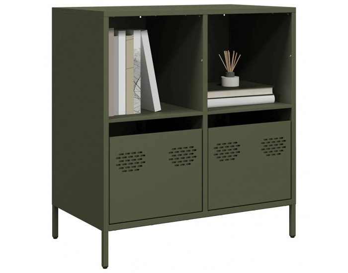 Sonata H Бюфет, маслиненозелен, 68x39x73,5 см, студеновалцувана стомана