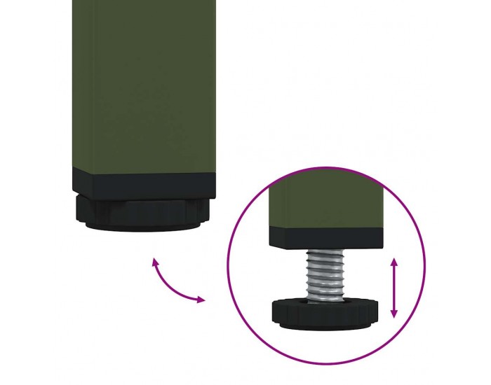 Sonata H Бюфет, маслиненозелен, 68x39x73,5 см, студеновалцувана стомана
