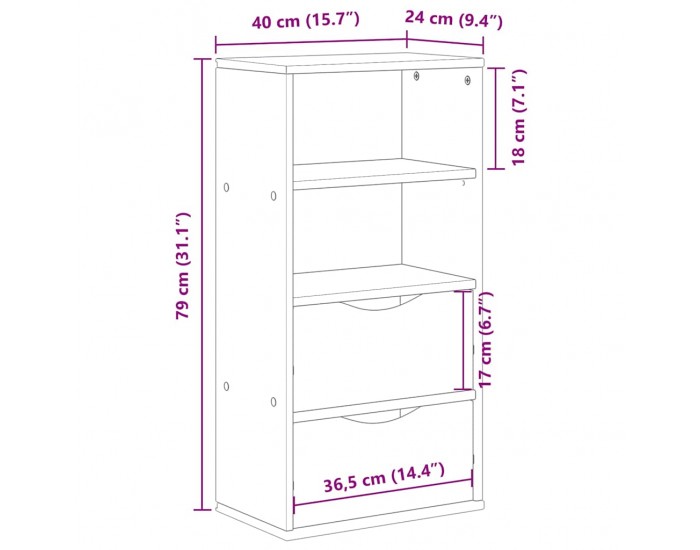 Sonata H Страничен шкаф с чекмеджета ODDA 40x24x79 cm Sonata H Страничен шкаф с чекмеджета ODDA 40x24x79 cm