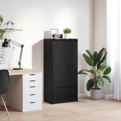 Sonata H Шкаф с чекмеджета, черен дъб 55,5x34x119,5 см, инженерно дърво - Шкафове, Витрини, Модулни секции