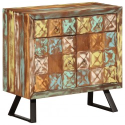 Sonata H Шкаф с чекмеджета пъстър 70x35x70 см регенерирано дърво масив - Шкафове, Витрини, Модулни секции