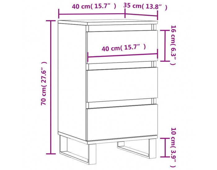 Sonata H Бюфет опушен дъб 40x35x70 см инженерно дърво Sonata H Бюфет опушен дъб 40x35x70 см инженерно дърво