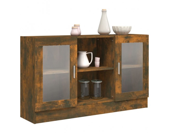 Sonata H Шкаф витрина, опушен дъб, 120x30,5x70 см, инженерно дърво