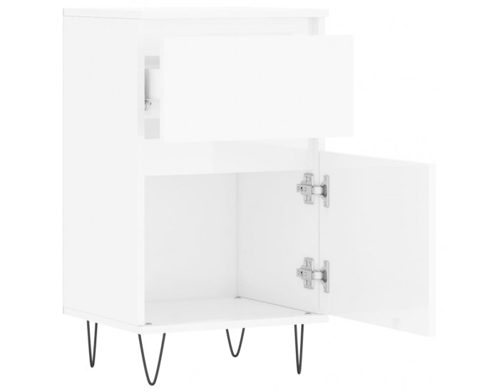 Sonata H Бюфети 2 бр бял гланц 40x35x70 см инженерно дърво