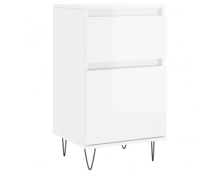 Sonata H Бюфети 2 бр бял гланц 40x35x70 см инженерно дърво