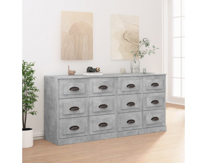 Sonata H Сайдборди, 2 бр, бетонно сиви, инженерно дърво