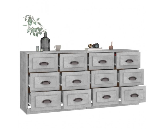 Sonata H Сайдборди, 2 бр, бетонно сиви, инженерно дърво