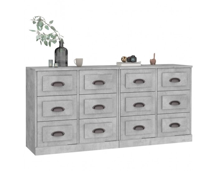 Sonata H Сайдборди, 2 бр, бетонно сиви, инженерно дърво