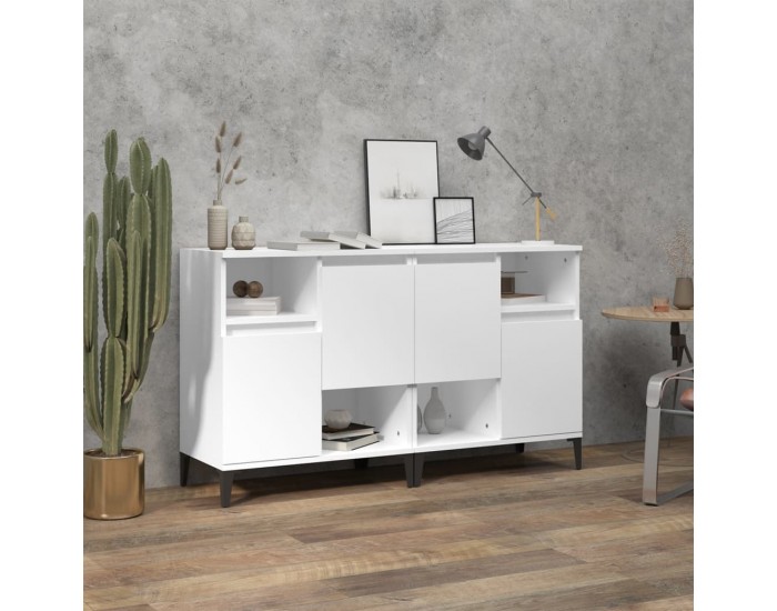 Sonata H Сайдборди, 2 бр, бели, 60x35x70 см, инженерно дърво