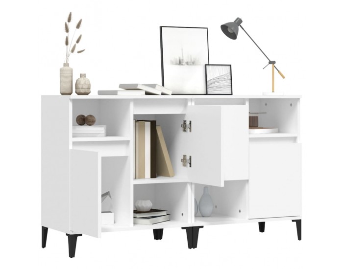 Sonata H Сайдборди, 2 бр, бели, 60x35x70 см, инженерно дърво