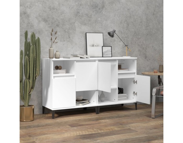 Sonata H Сайдборди, 2 бр, бели, 60x35x70 см, инженерно дърво