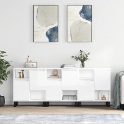 Sonata H Сайдборди, 3 бр, бял гланц, инженерно дърво - Шкафове, Витрини, Модулни секции