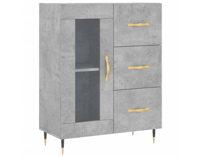 Sonata H Висок шкаф, бетонно сив, 69,5x34x180 см, инженерно дърво