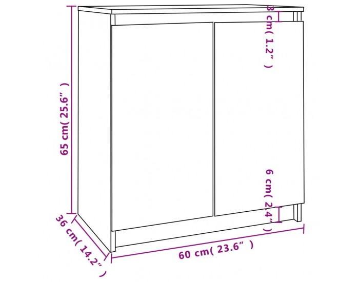 Sonata H Страничен шкаф бял 60x36x65 см борово дърво масив Sonata H Страничен шкаф бял 60x36x65 см борово дърво масив