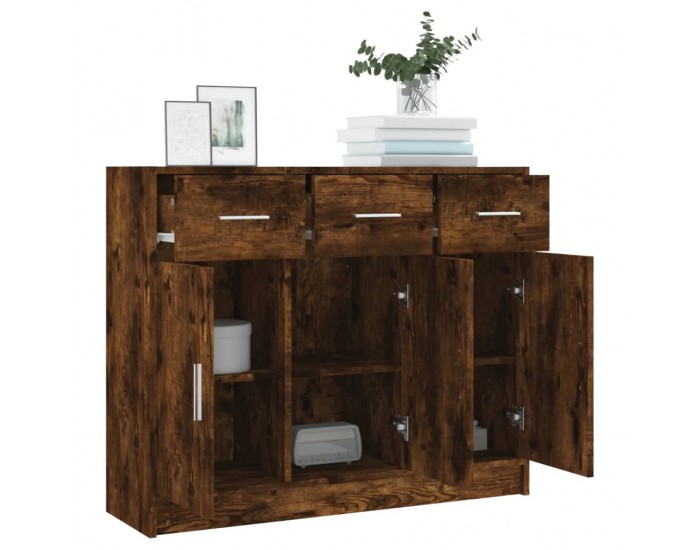 Sonata H Бюфет опушен дъб 91x28x75 см инженерно дърво