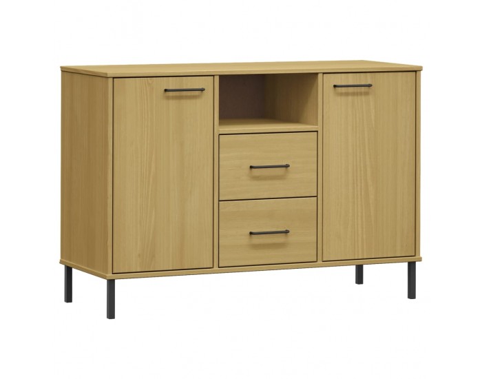 Sonata H Бюфет с метални крака кафява 113x40x77 см масивно дърво OSLO Sonata H Бюфет с метални крака кафява 113x40x77 см масивно дърво OSLO