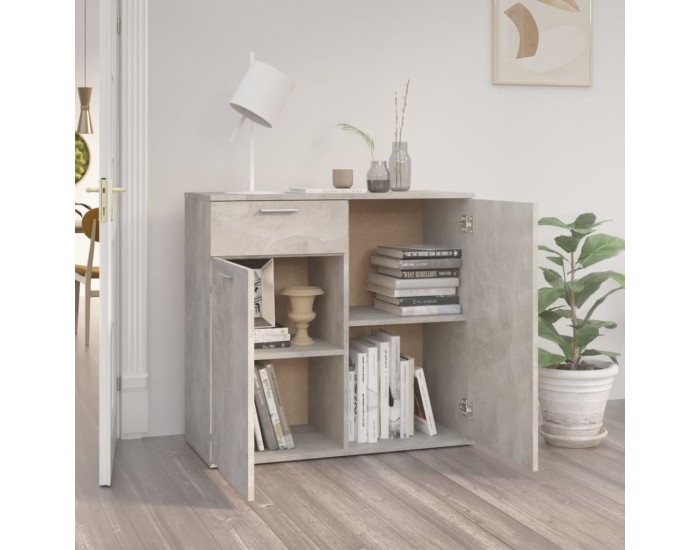 Sonata H Бюфет, бетонно сив, 80x36x75 см, инженерно дърво