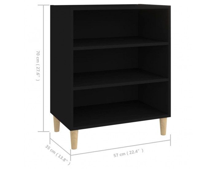 Sonata H Бюфет черен 57x35x70 см инженерно дърво