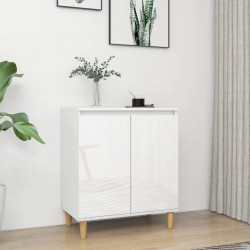 Sonata H Бюфет с крака дърво масив бял гланц 60x35x70 см инженерно дърво - Дневна
