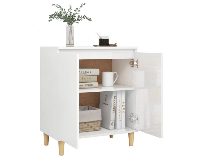 Sonata H Бюфет с крака дърво масив бял гланц 60x35x70 см инженерно дърво Sonata H Бюфет с крака дърво масив бял гланц 60x35x70 см инженерно дърво