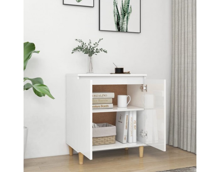 Sonata H Бюфет с крака дърво масив бял гланц 60x35x70 см инженерно дърво Sonata H Бюфет с крака дърво масив бял гланц 60x35x70 см инженерно дърво