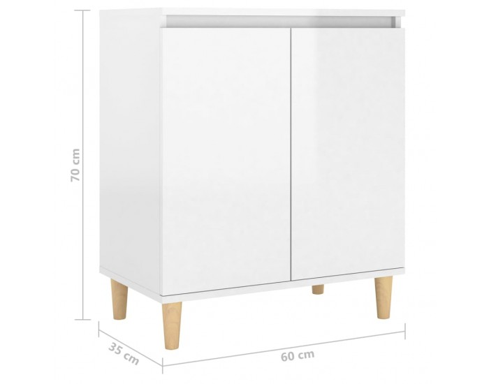 Sonata H Бюфет с крака дърво масив бял гланц 60x35x70 см инженерно дърво Sonata H Бюфет с крака дърво масив бял гланц 60x35x70 см инженерно дърво